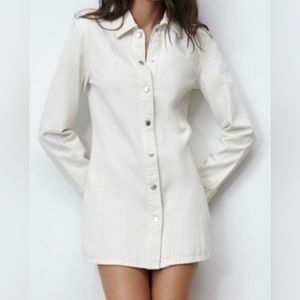 Zara White Button Down Dress